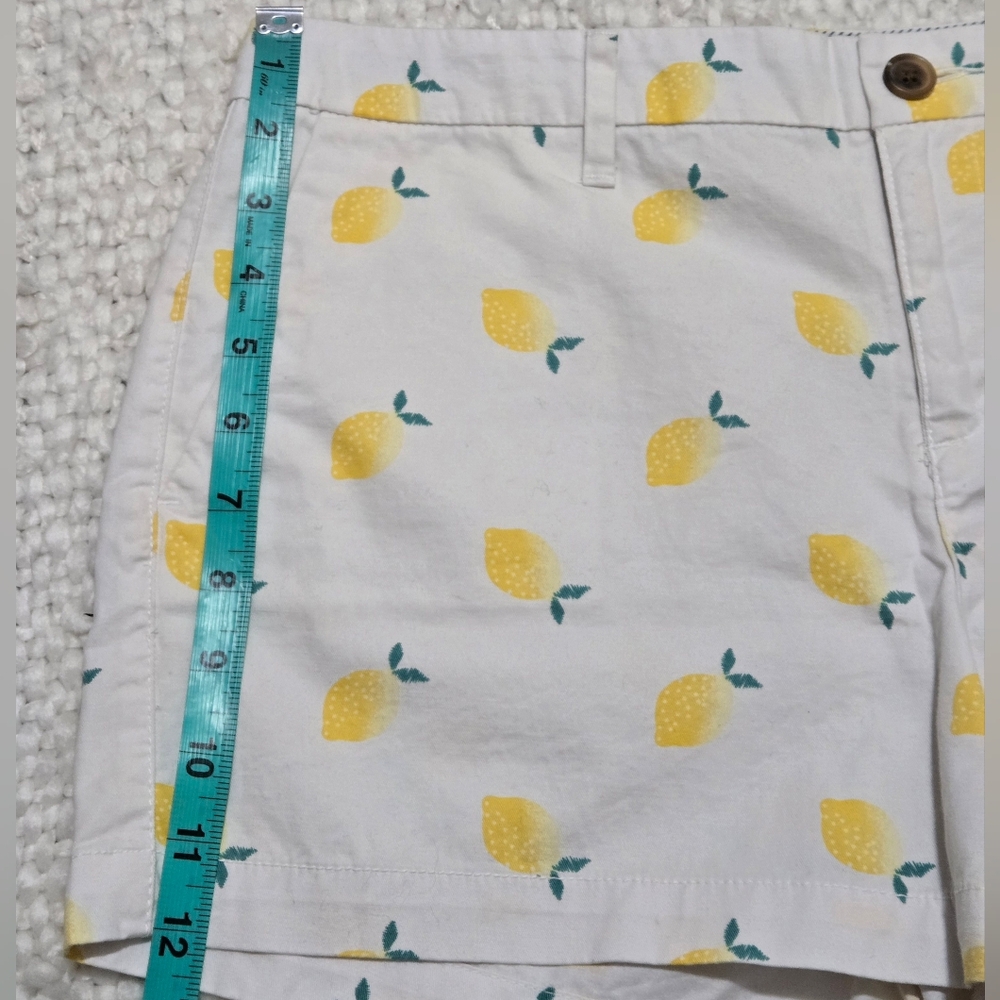 Old Navy Everyday Short Lemon Print Chino Shorts Cotton White Yellow Size 8 NWT - Picture 13 of 13
